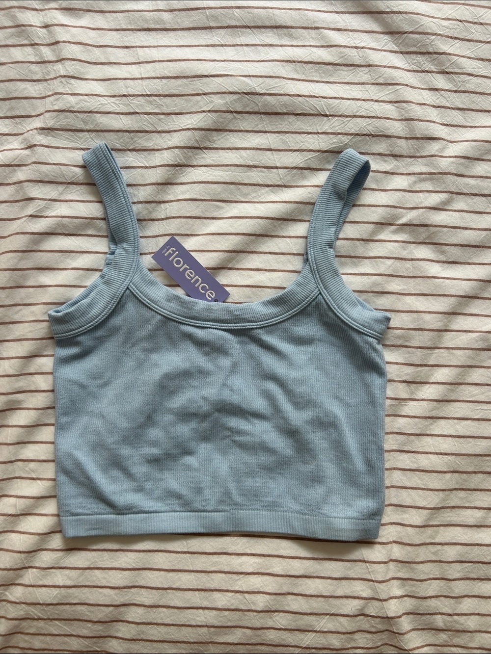 NWT Florence by Mills Ribbed Cropped Tank - Light Blue